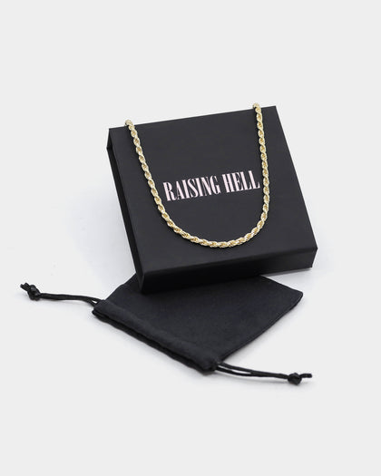 Raising Hell Women's 16" 4mm Rope Chain Choker 18K Gold Vermeil