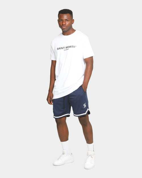 Saint Morta Men's Icon Mesh Basketball Short Navy/White