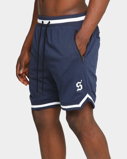 Saint Morta Men's Icon Mesh Basketball Short Navy/White