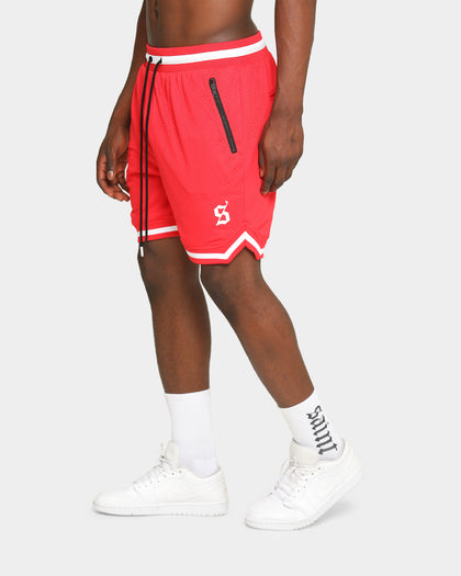 Saint Morta Men's Icon Mesh Basketball Short Red/White