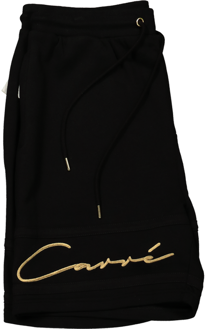 Carré Scripted Fleece Shorts Black/Black/Gold