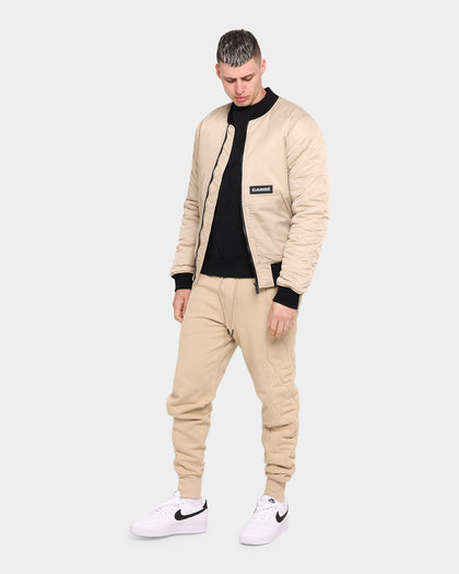 Carré Motor Quilted Bomber Jacket Stone