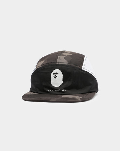A Bathing Ape Camo Colour Block 5 Panel Strapback Black