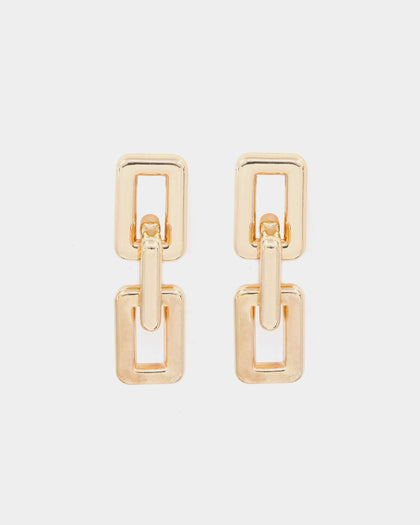 Raising Hell Women's Chain Link Earrings Gold