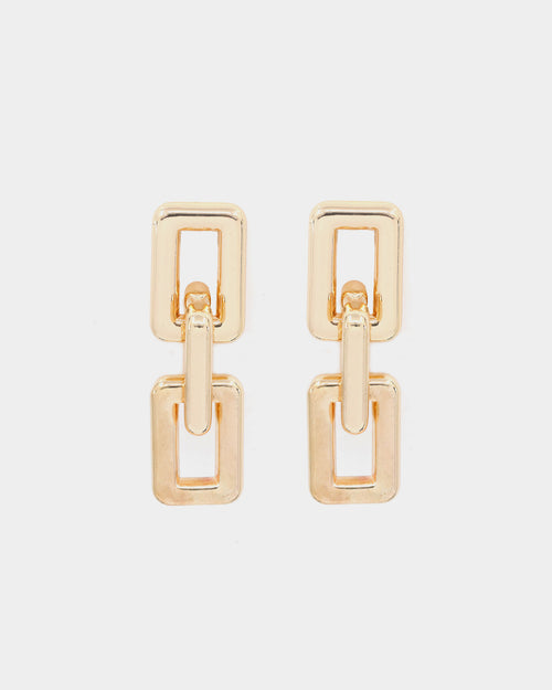 Raising Hell Women's Chain Link Earrings Gold