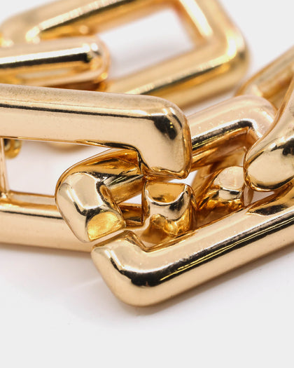 Raising Hell Women's Chain Link Earrings Gold