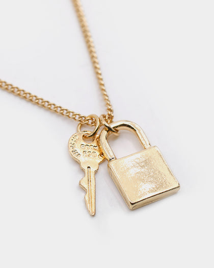 Raising Hell Women's Padlock Stack Necklace Gold