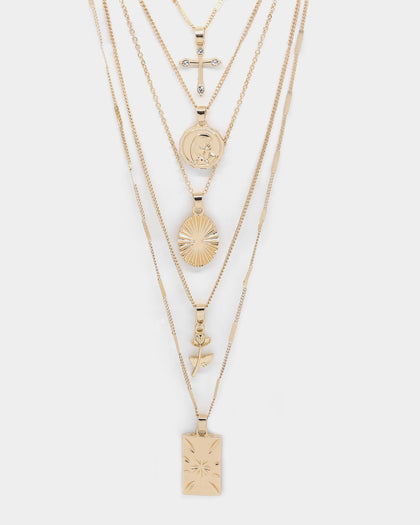 Raising Hell Women's Stun Stack Necklace Set Gold