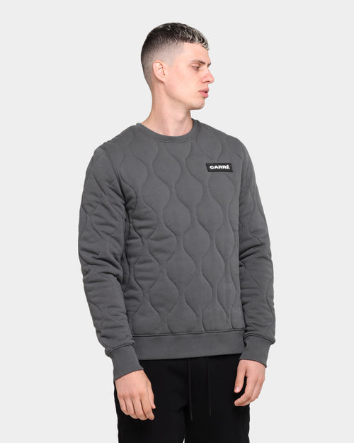 Carré Roadman Quilted Sweater Charcoal