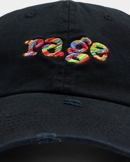 Rage Men's Rage Distressed Dad Hat Washed Black