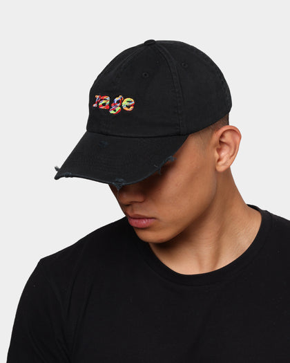 Rage Men's Rage Distressed Dad Hat Washed Black
