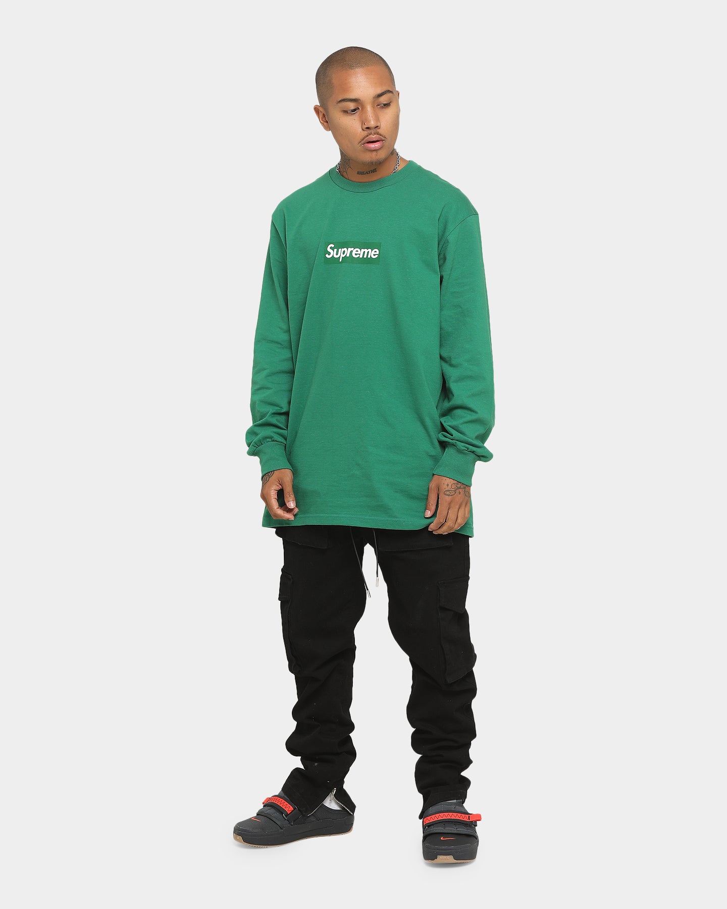 Supreme box logo L/S Tee グリーン Supreme Box Logo long sleeve Tee Light Pine DS Small FW20 | eBay