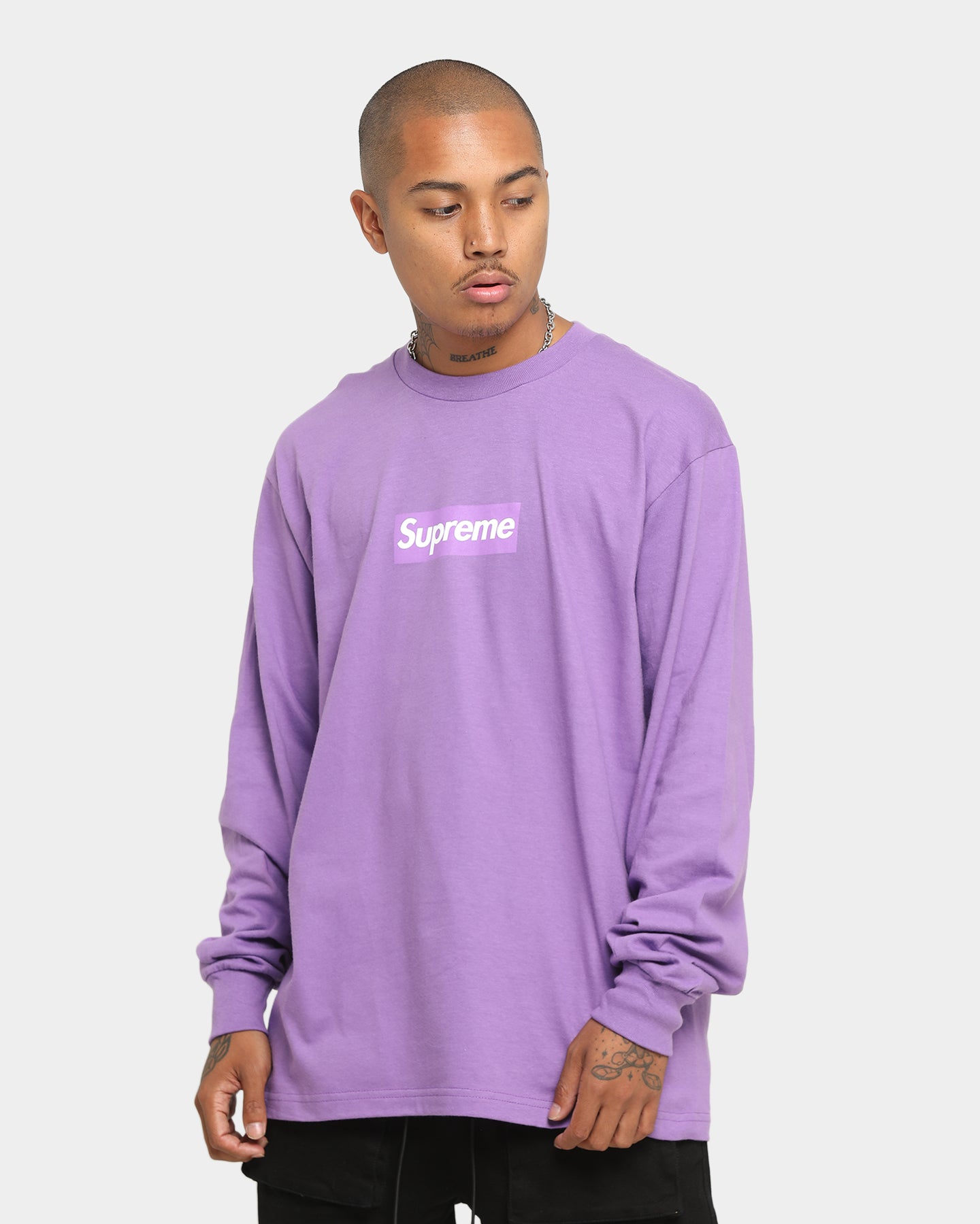 Supreme Box Logo Long T-Shirt Purple | Culture Kings US