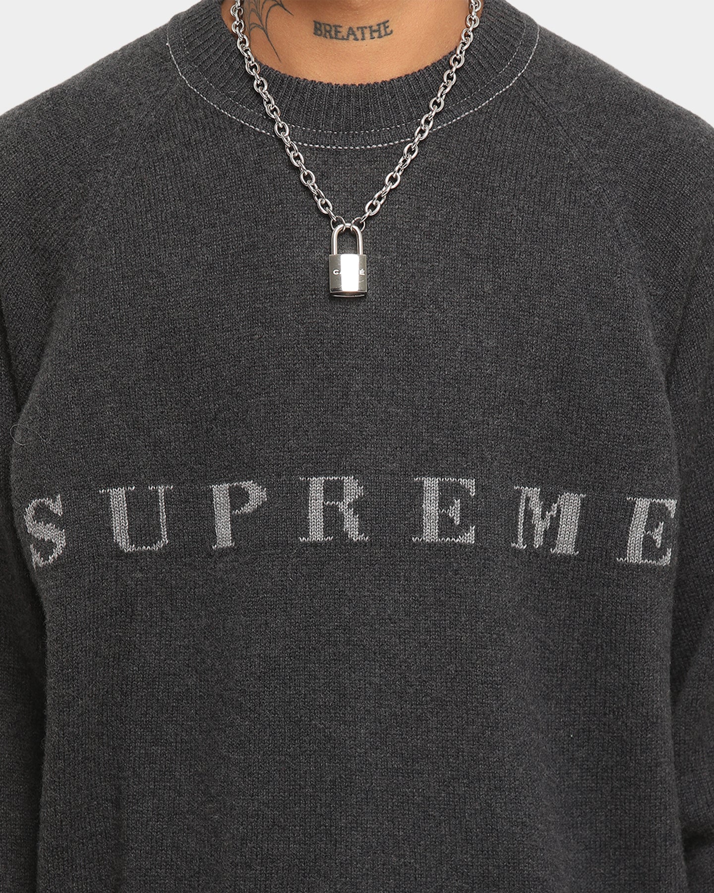 Supreme Stone Washed Sweater Black | Culture Kings US