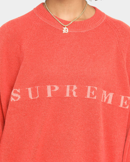 Supreme Stone Washed Sweater Red