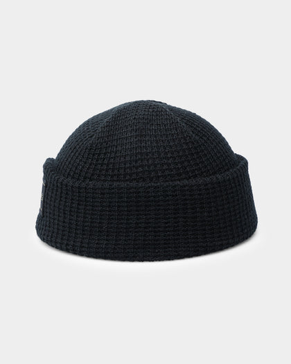 Carré Script Waffle Beanie Black