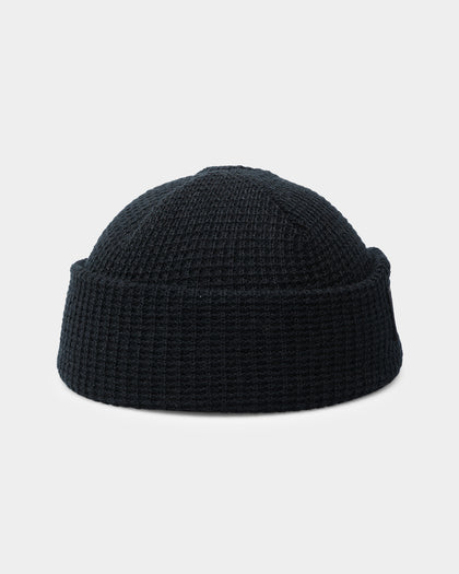 Carré Script Waffle Beanie Black