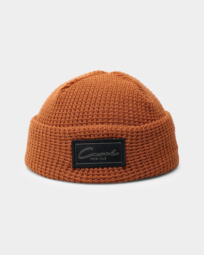 Carré Script Waffle Beanie Stone