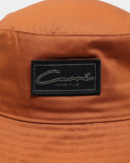 Carre Script Patch Bucket Hat Brown