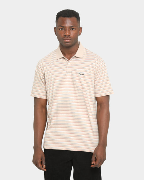 Palace Thin Stripe Polo Tan