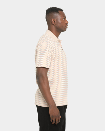 Palace Thin Stripe Polo Tan