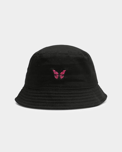 Goat Crew Single Butterfly Bucket Hat Black/Pink