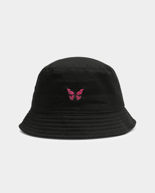 Goat Crew Single Butterfly Bucket Hat Black/Pink