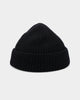 Goat Crew Fisherman Ribbed Knit Staple Beanie Black