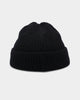 Goat Crew Fisherman Ribbed Knit Staple Beanie Black