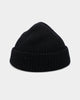 Goat Crew Fisherman Ribbed Knit Staple Beanie Black