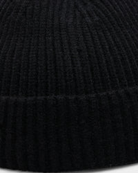 Goat Crew Fisherman Ribbed Knit Staple Beanie Black