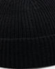 Goat Crew Fisherman Ribbed Knit Staple Beanie Black