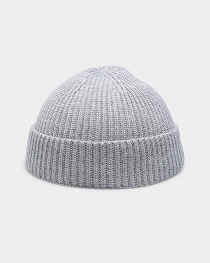 Goat Crew Fisherman Ribbed Knit Staple Beanie Grey