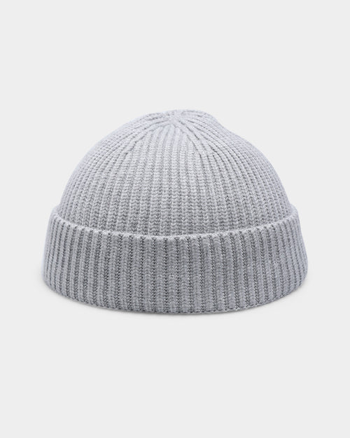 Goat Crew Fisherman Ribbed Knit Staple Beanie Grey