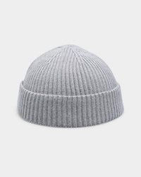 Goat Crew Fisherman Ribbed Knit Staple Beanie Grey