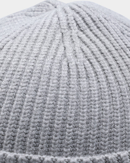 Goat Crew Fisherman Ribbed Knit Staple Beanie Grey