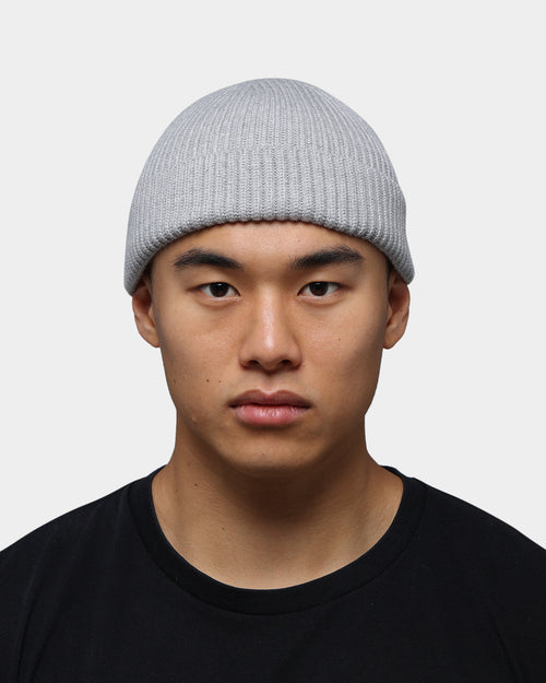 Goat Crew Fisherman Ribbed Knit Staple Beanie Grey
