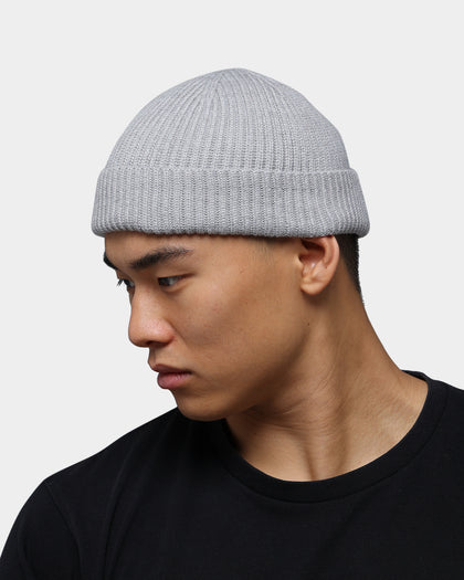 Goat Crew Fisherman Ribbed Knit Staple Beanie Grey