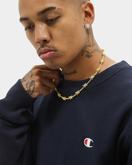 Saint Morta Men's Barbed Wire Choker Iced Gold