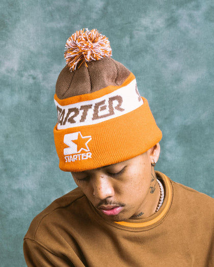 Starter Mid Season Pom Beanie Brown/Orange