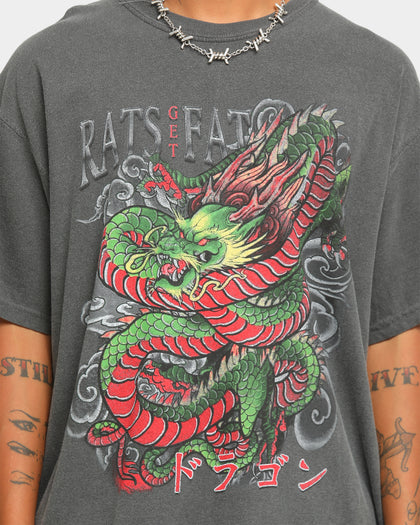 Rats Get Fat Men's Dragon Vintage T-Shirt Pepper
