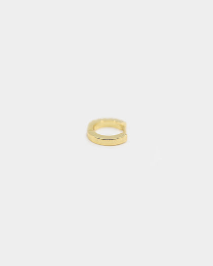Raising Hell Women's 2mm Iced Huggie Earring Iced Gold