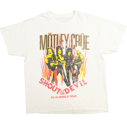 Motley Crue Men's Shout at the Devil Vintage T-Shirt Black Wash
