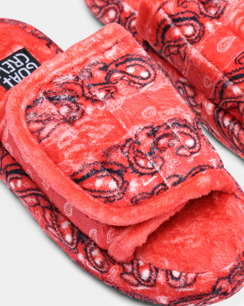 Goat Crew Velcro Paisley Bandana Slipper Red/Black/White