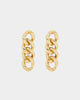 Raising Hell Women's Cuban Chain Earrings Gold