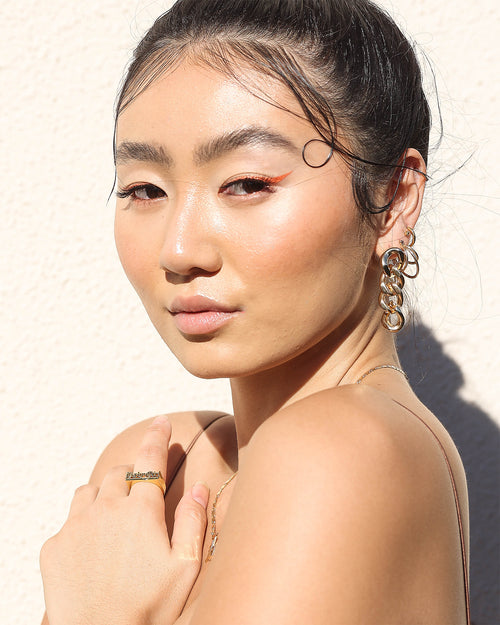 Raising Hell Women's Cuban Chain Earrings Gold