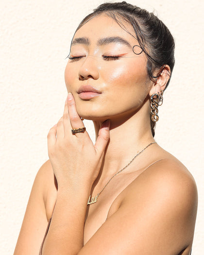 Raising Hell Women's Cuban Chain Earrings Gold