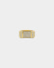 Saint Morta Rectangle Iced Ring Iced Gold