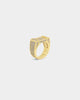 Saint Morta Rectangle Iced Ring Iced Gold