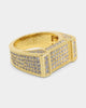 Saint Morta Rectangle Iced Ring Iced Gold